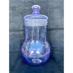 Made in Italy Lavender Glass Vase with Lid – Elegant Decorative Storage Jar
